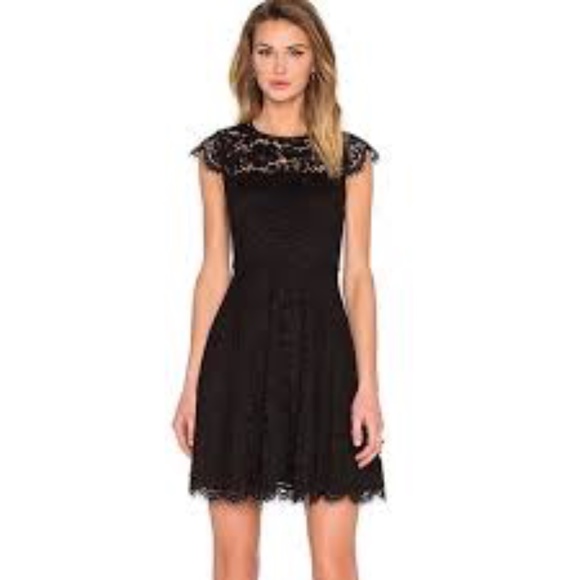 Kate Spade Rose Lace Mini Dress Black Size 8 - Picture 13 of 16